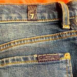 Lightly used 7 For All Man Kind Jean skirt distressed